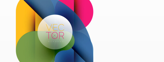 Fototapeta premium Minimal round shapes geometric abstract background. Circle design. Trendy techno business template for wallpaper, banner, background or landing