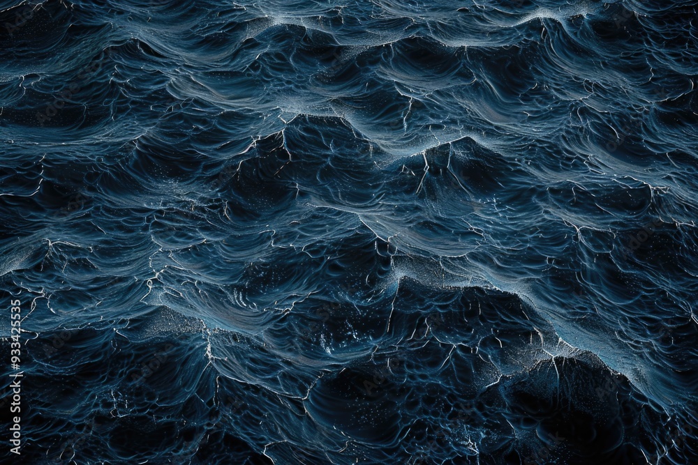 Poster a close-up shot of waves on the surface of a body of water, suitable for use in scenes requiring cal