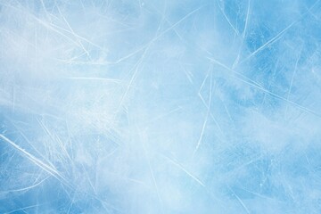 Abstract close-up of a blue ice surface with scratches and texture, conveying a cold, wintery atmosphere.
