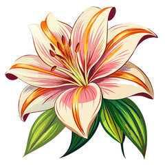 Lily illustration, Lily flower vector art, Lily flower illustration, Lily vector,  illustration of Lily isolated on white