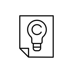 Intellectual document outline icons, minimalist vector illustration ,simple transparent graphic element .Isolated on white background