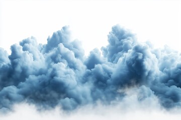 Abstract cloud formation, isolated on white, 3D illustration. Copy space for text, No logo, No Trademark, No text