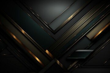 Obraz premium Abstract black and gold geometric background.