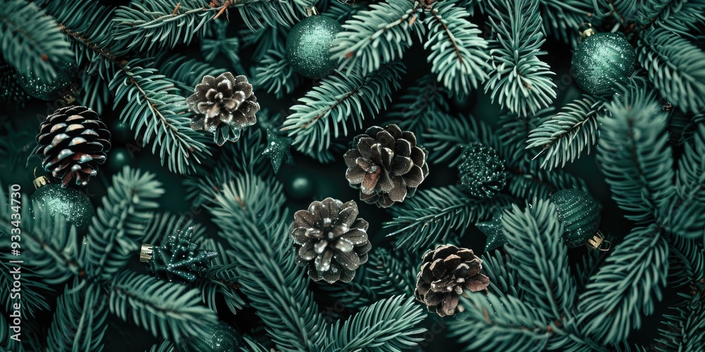 Poster a detailed view of a cluster of pine cones
