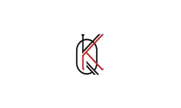 QK ,KQ, K, Q Abstract Letters Logo Monogram	