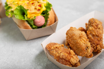 fried chicken wings close up