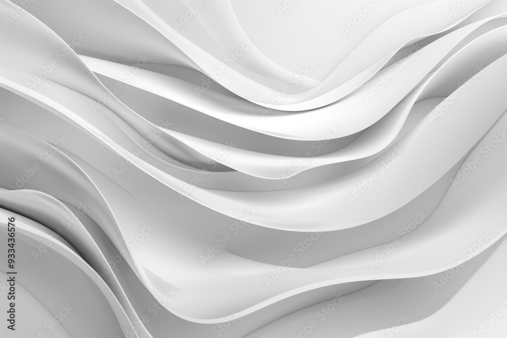 Poster White abstract background with wavy lines