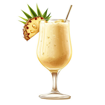 recommend clip art: pina colada cocktail clip art isolated on white background