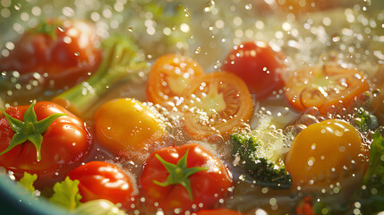 vegetable soup cooking animation