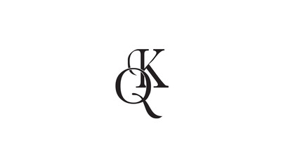 QK ,KQ, K, Q Abstract Letters Logo Monogram