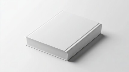 Naklejka premium High Angle Shot of Blank White Book Cover Mockup on White Table