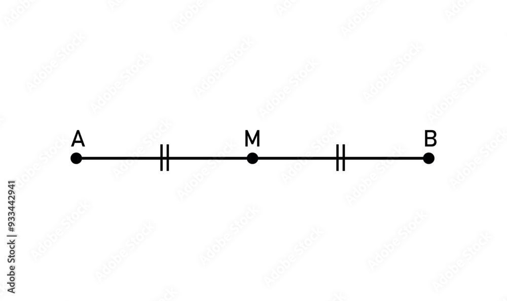 Wall mural point m is the midpoint of segment ab in mathematics.