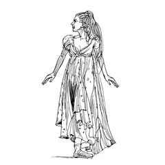 Hand-Drawn Line Art Cartoon of Happy Kids. Children Illustration. Children Doodle Illustrations