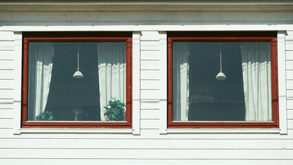 view of the village of Gjesvaer during a sunny spring day, north Cape, mageroya island, Norway