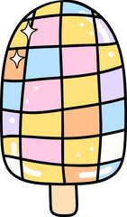 Groovy Popsicle disoc retro pastel summer doodle hand drawing