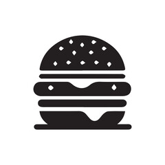 Burger silhouette Fast food icon, vector simple black isolated illustration.