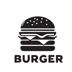 Burger silhouette Fast food icon, vector simple black isolated illustration.