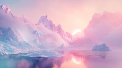 Fototapeta premium Soft pastel colors in a harmonious gradient, capturing a dreamy and tranquil mood with gentle color shifts and soothing tones