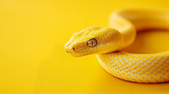 A yellow snake on a yellow background, symbolizing Python programming libraries