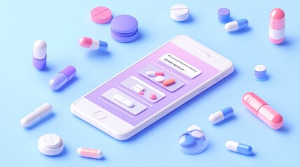 3d mobile app aiding individuals in tracking and managing their medication schedules. prescription compliance