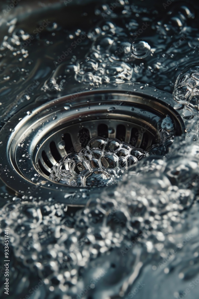 Aufkleber a close-up view of a drain in a sink