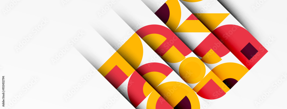 Poster Modern geometrical abstract background - circles. Business or technology presentation design