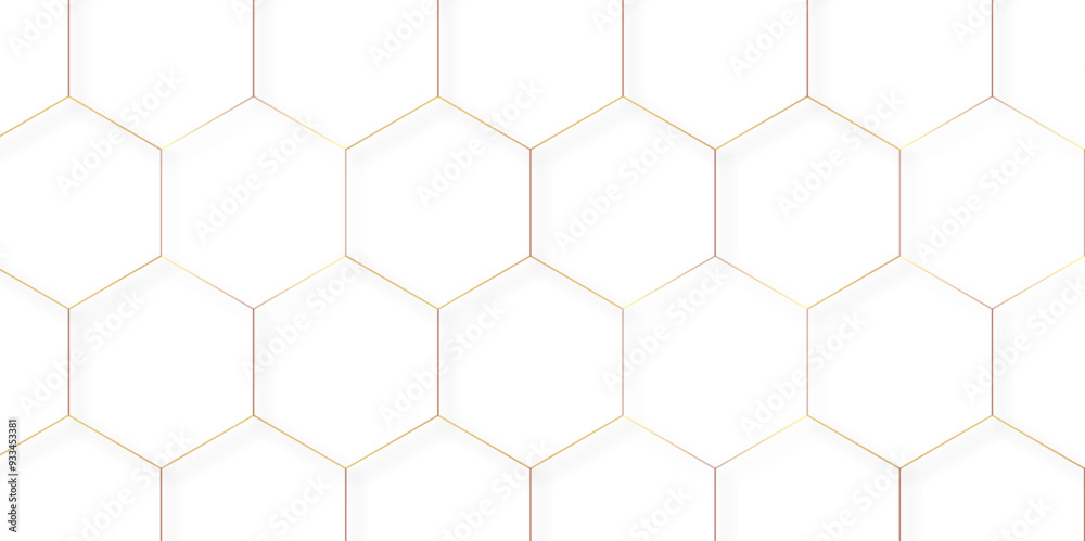 Wall mural Hexagon shape white clean 3d vector format abstract design background for desktop 