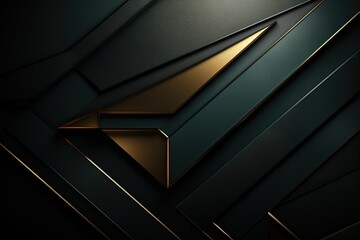 Abstract black and gold geometric background.