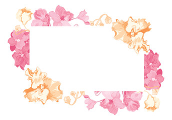 Isolated frame with the house plants in full bloom