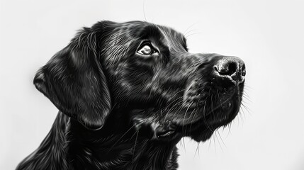 Adorable Newfoundland Dog Portrait with Loving Expression on Isolated White Background