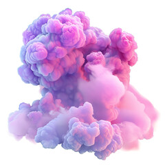 Fototapeta premium Pink and purple clouds isolated on a transparent background