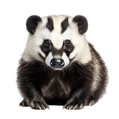 Fototapeta premium [Transparent Background PNG]Close up of a Hog Badger Looking at the Camera