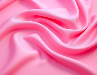 Obraz premium Soft Pink Fabric Texture, Draped Cotton, Wrinkled Textile, Abstract Background, Fashion Design
