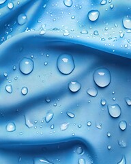 Blue fabric with water droplets creates a fresh, vibrant look, perfect for showcasing texture and moisture in photography.