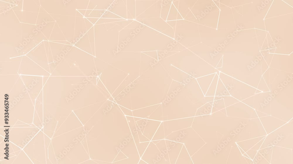 Poster Pastel peach wireframe network connection web animation background