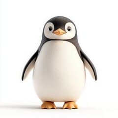 Fototapeta premium A cute cartoon penguin character with a playful expression, perfect for children's illustrations and fun designs.