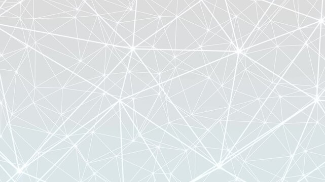 Minimalist white and grey wireframe animation evolving network