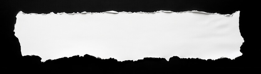 Obraz premium Torn White Paper on Black Background