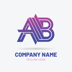 Letters A B Vector Gradient Logo
