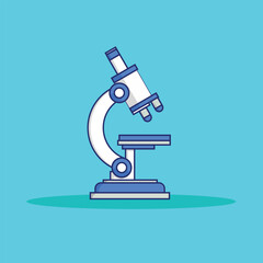 Floating Microscope Cartoon Vector Icon Illustration. Science Healthcare Icon Concept Isolated Premium Vector. Flat Cartoon Style