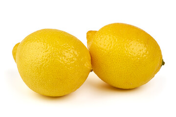 Fresh lemon fruits, isolated on white background.