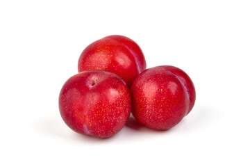 Sweet plums, isolated on white background.