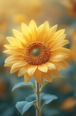 Obraz premium Close up photo of a sunflower petal in soft pastel yellow