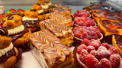 Delicious Assortment of Gourmet Pastries and Fresh Fruit Tarts