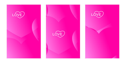 Three pink backgrounds with 