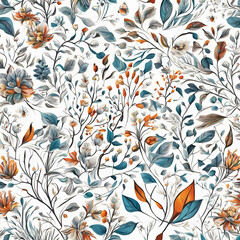 Ilustração de flores e folhas.