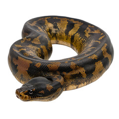 Obraz premium [Transparent Background PNG]Closeup of a Golden Child Python Snake