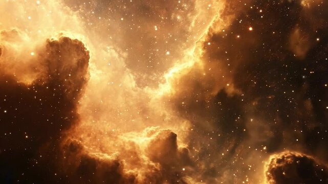 A breathtaking depiction of a cosmic background showcasing glowing clouds interspersed with countless stars in a vast expanse.