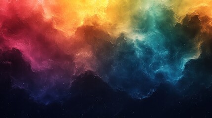 Naklejka premium Cosmic Nebula: A Colorful Symphony of Gas and Dust