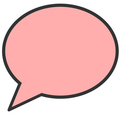 pink chat bubble cartoon illustration